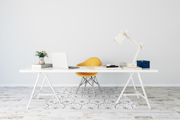 Office chair floor protector drawn flower