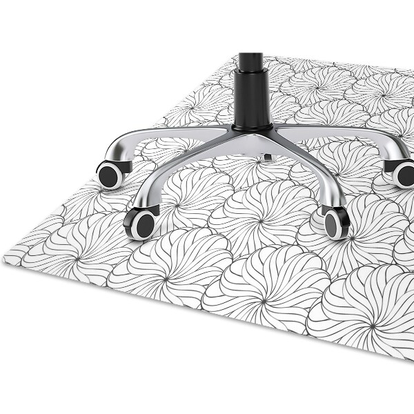 Office chair floor protector drawn flower