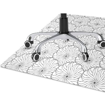 Office chair floor protector drawn flower