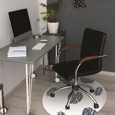 Office chair mat tropical leaves