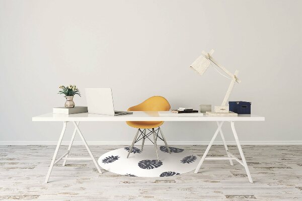 Office chair mat tropical leaves