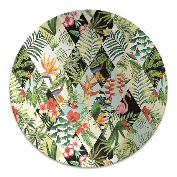Office chair floor protector Flowers and birds