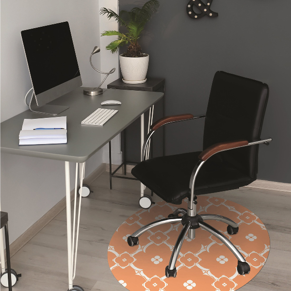Chair mat orange flowers
