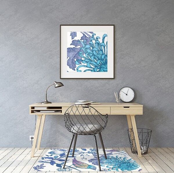 Office chair floor protector spring birds