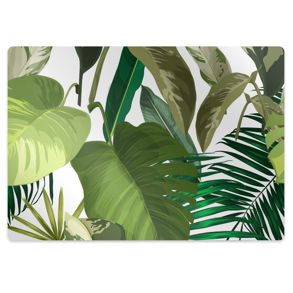 Office chair mat tropical leaves