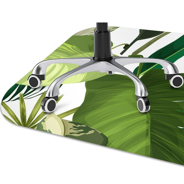 Office chair mat tropical leaves