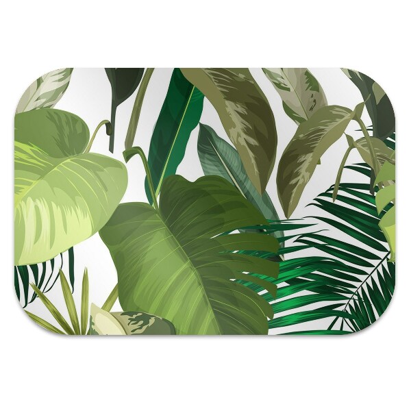 Office chair mat tropical leaves