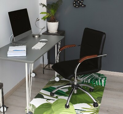 Office chair mat tropical leaves