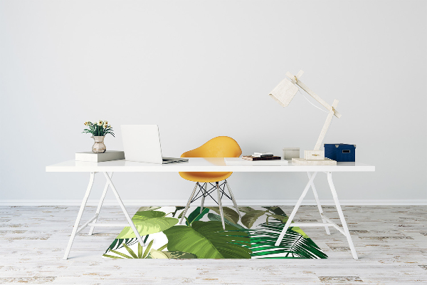 Office chair mat tropical leaves