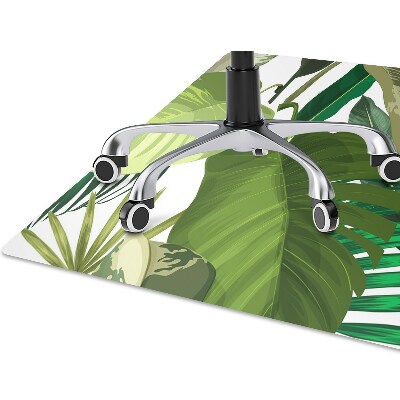 Office chair mat tropical leaves