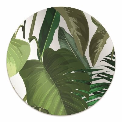 Office chair mat tropical leaves