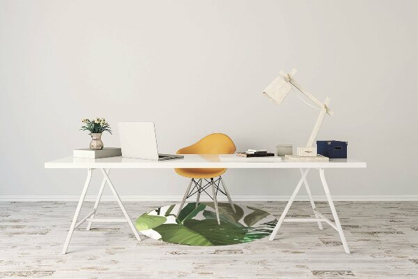 Office chair mat tropical leaves