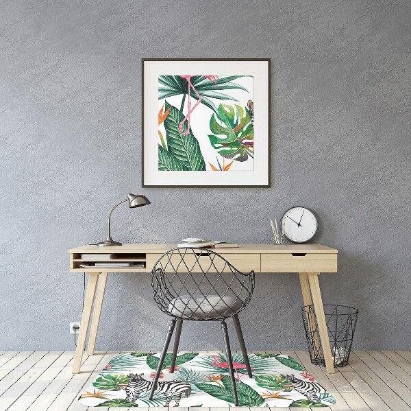 Office chair mat Flaming and zebra