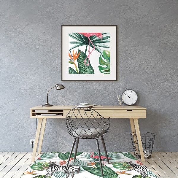Office chair mat Flaming and zebra
