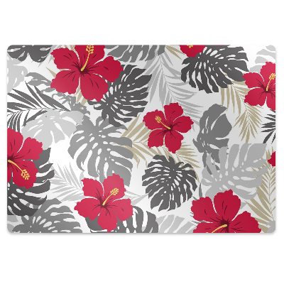 Office chair mat hibiscus