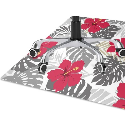 Office chair mat hibiscus