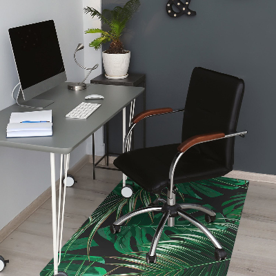 Office chair mat red flowers