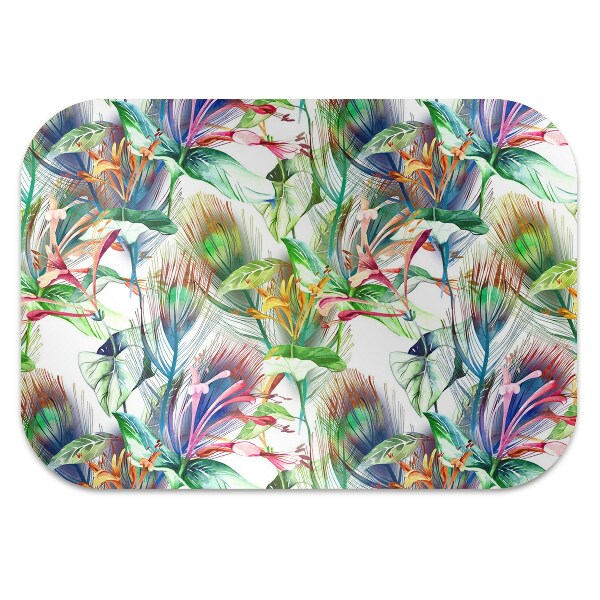 Office chair mat Colorful flowers