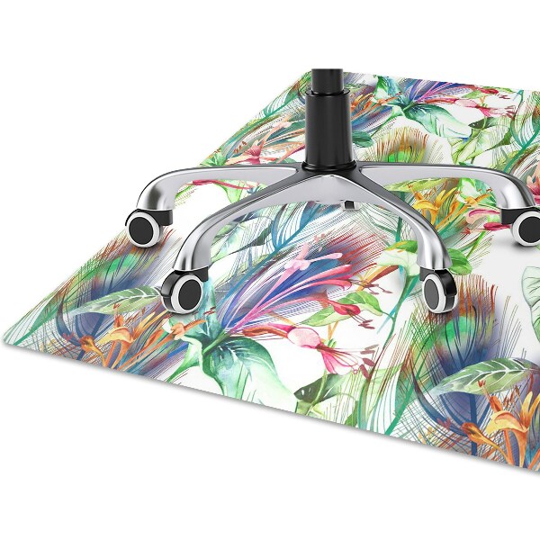 Office chair mat Colorful flowers