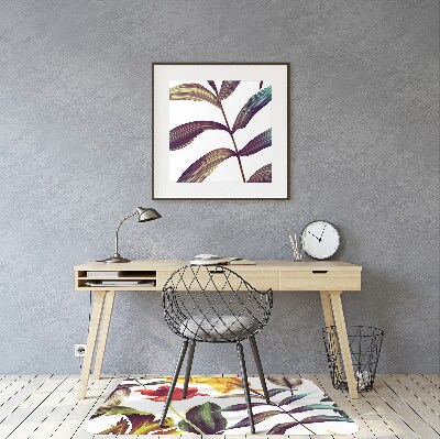 Office chair mat tropical Flowers