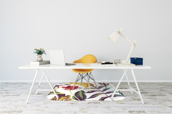 Office chair mat tropical Flowers