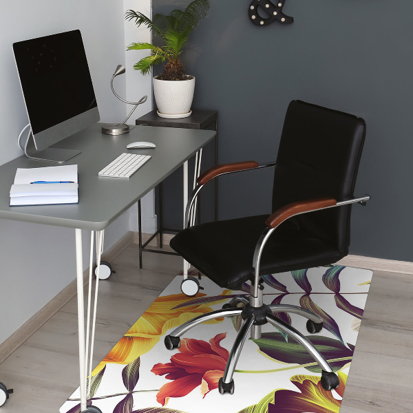 Office chair mat tropical Flowers