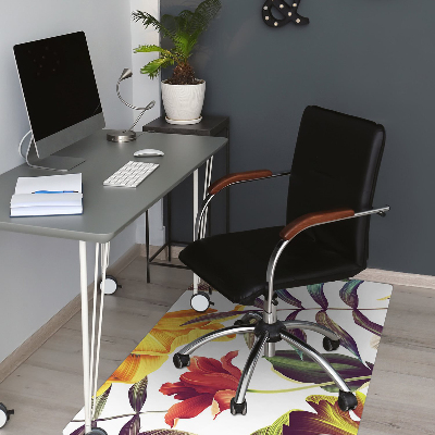 Office chair mat tropical Flowers