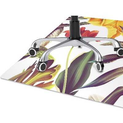 Office chair mat tropical Flowers