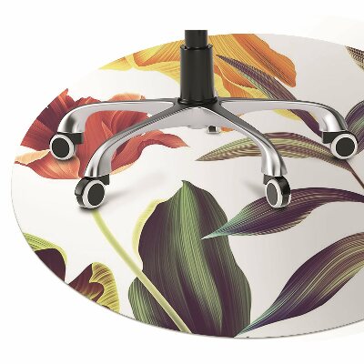 Office chair mat tropical Flowers