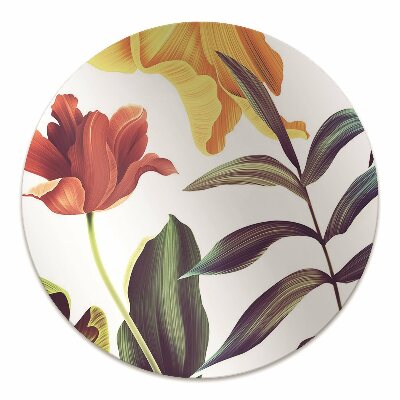 Office chair mat tropical Flowers