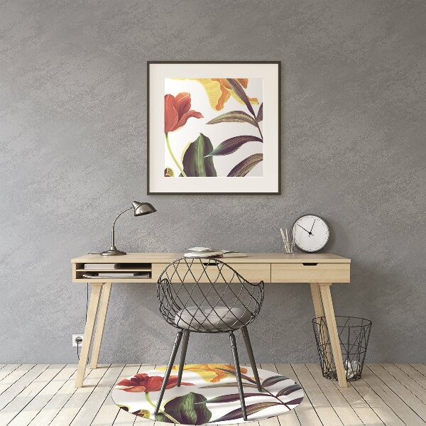 Office chair mat tropical Flowers
