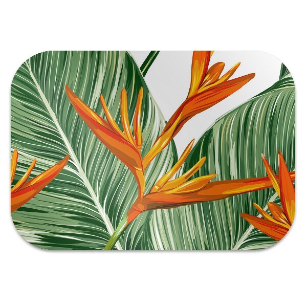 Office chair floor protector palm leaves