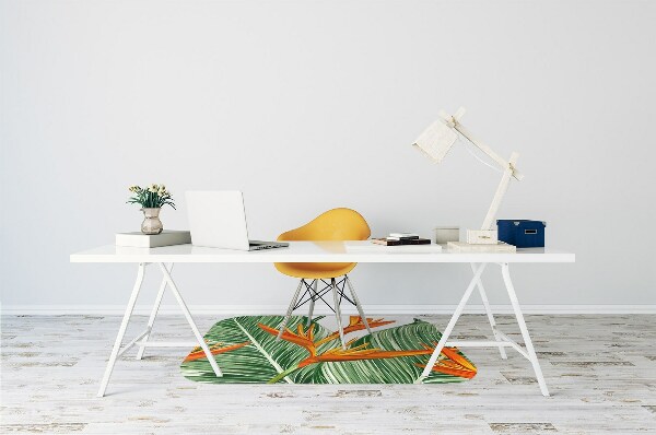 Office chair floor protector palm leaves