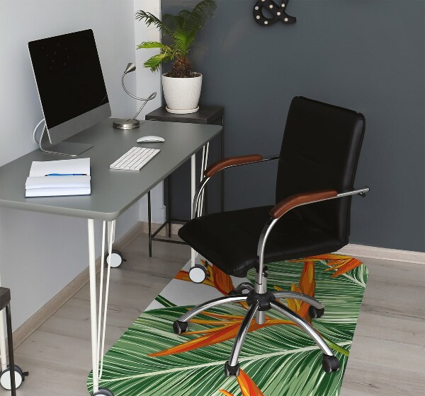Office chair floor protector palm leaves