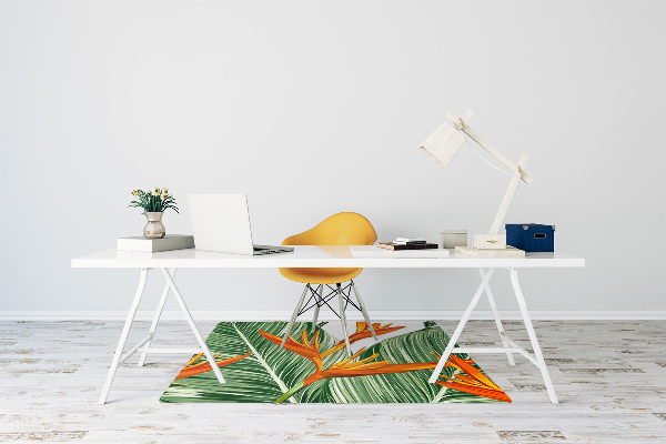 Office chair floor protector palm leaves