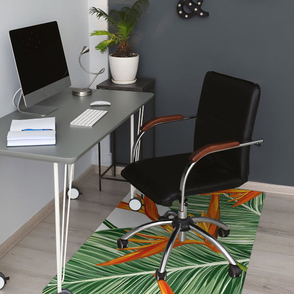 Office chair floor protector palm leaves