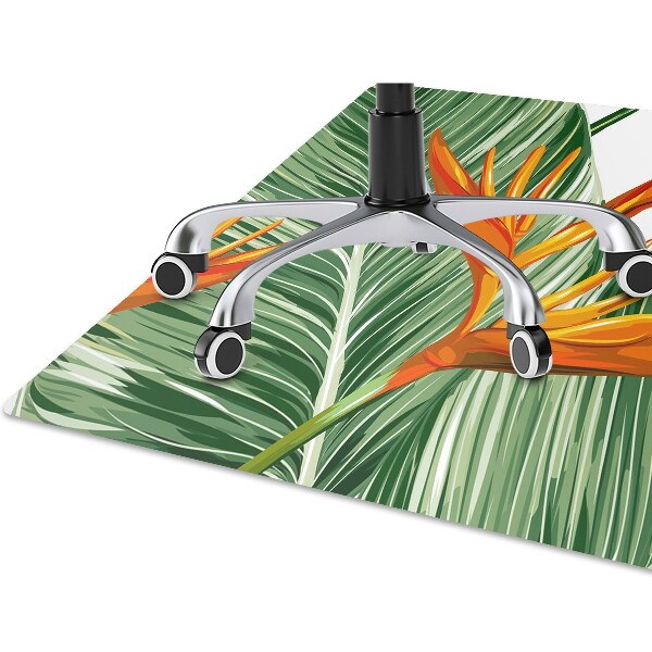 Office chair floor protector palm leaves