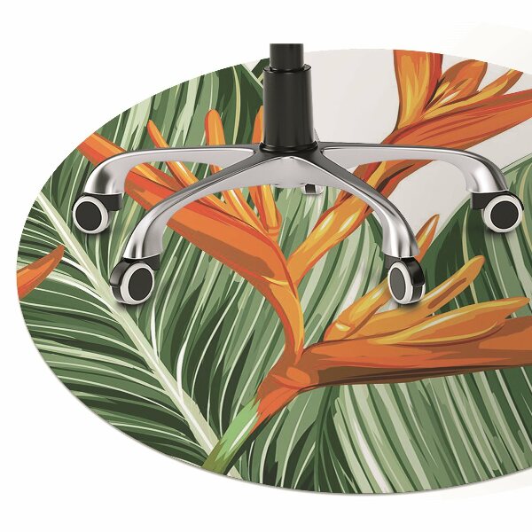 Office chair floor protector palm leaves