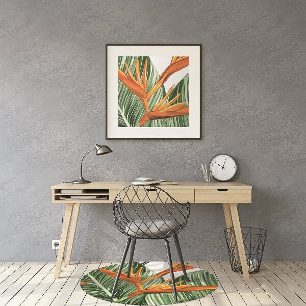 Office chair floor protector palm leaves