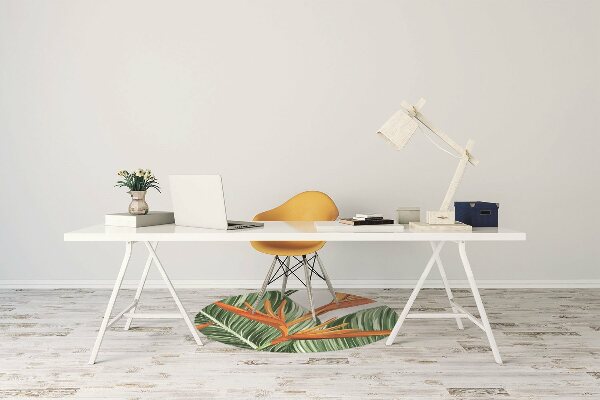 Office chair floor protector palm leaves