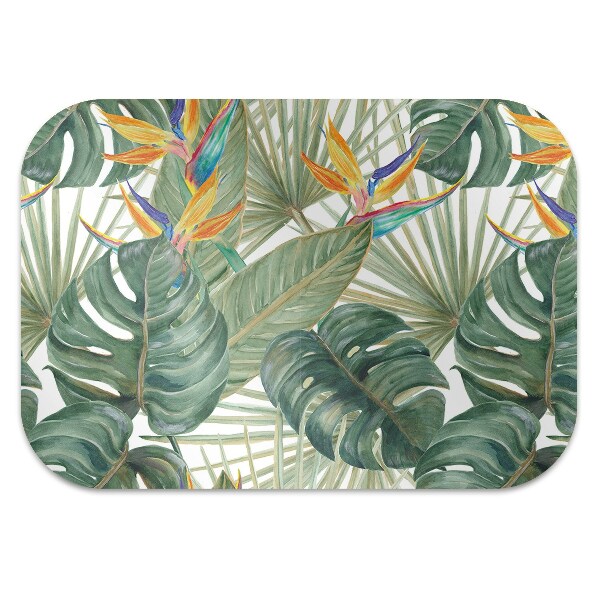 Office chair mat painted leaves