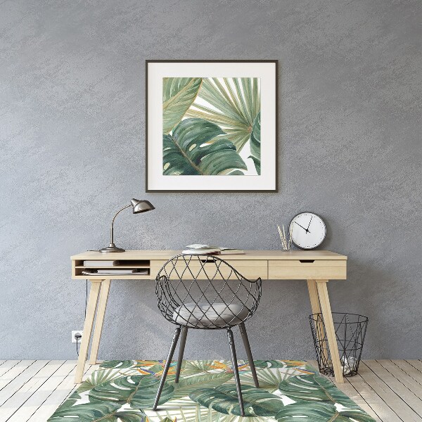 Office chair mat painted leaves