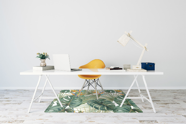 Office chair mat painted leaves