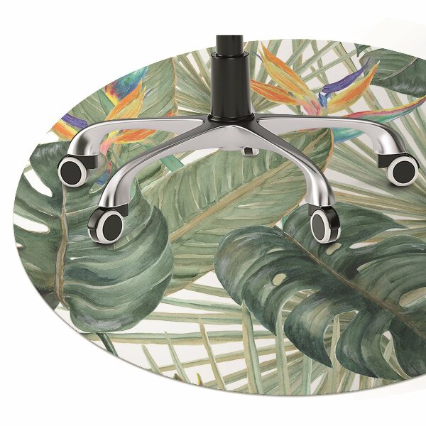 Office chair mat painted leaves