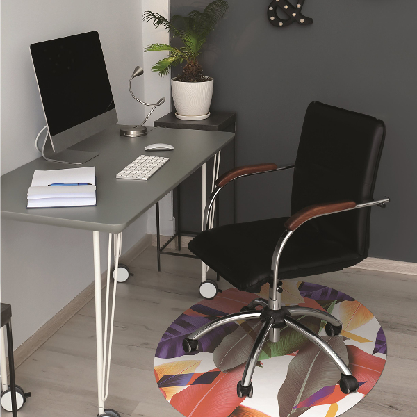 Office chair mat Colorful leaves