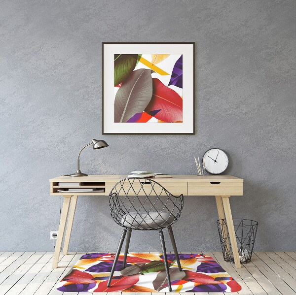 Office chair mat Colorful leaves