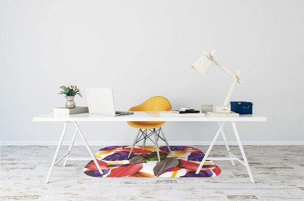 Office chair mat Colorful leaves