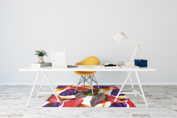 Office chair mat Colorful leaves