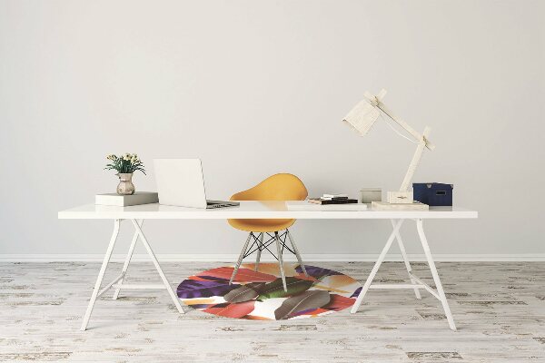 Office chair mat Colorful leaves