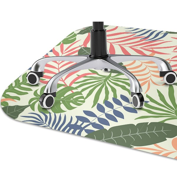 Office chair mat exotic leaves